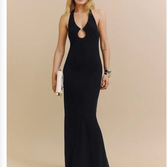 Reformation Cassiopeia Maxi Dress Sz4 Black - Picture 4 of 8